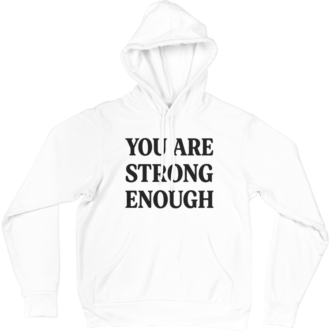 الأسود خامة قطن 100% ميلتون "Be Brave – You Are Strong Enough" هودى