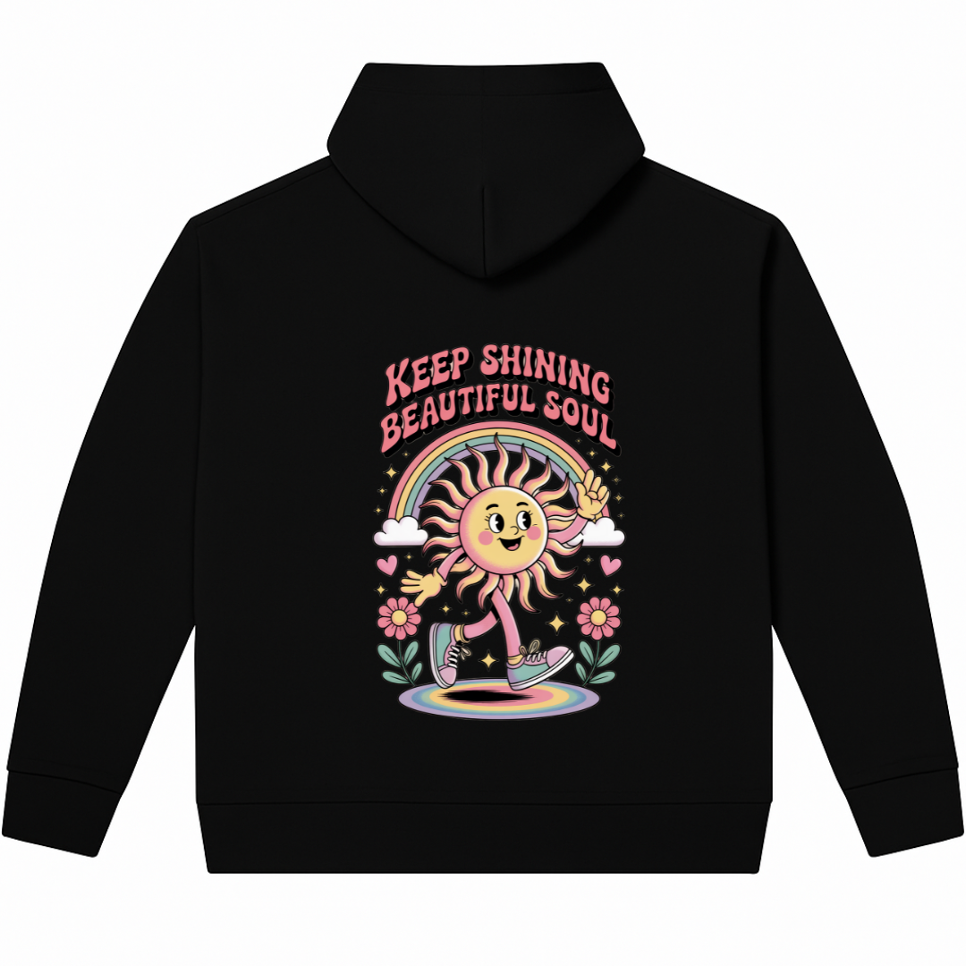 خامة ميلتون 100%قطن "Keep Shining Beautiful Soul"هودى