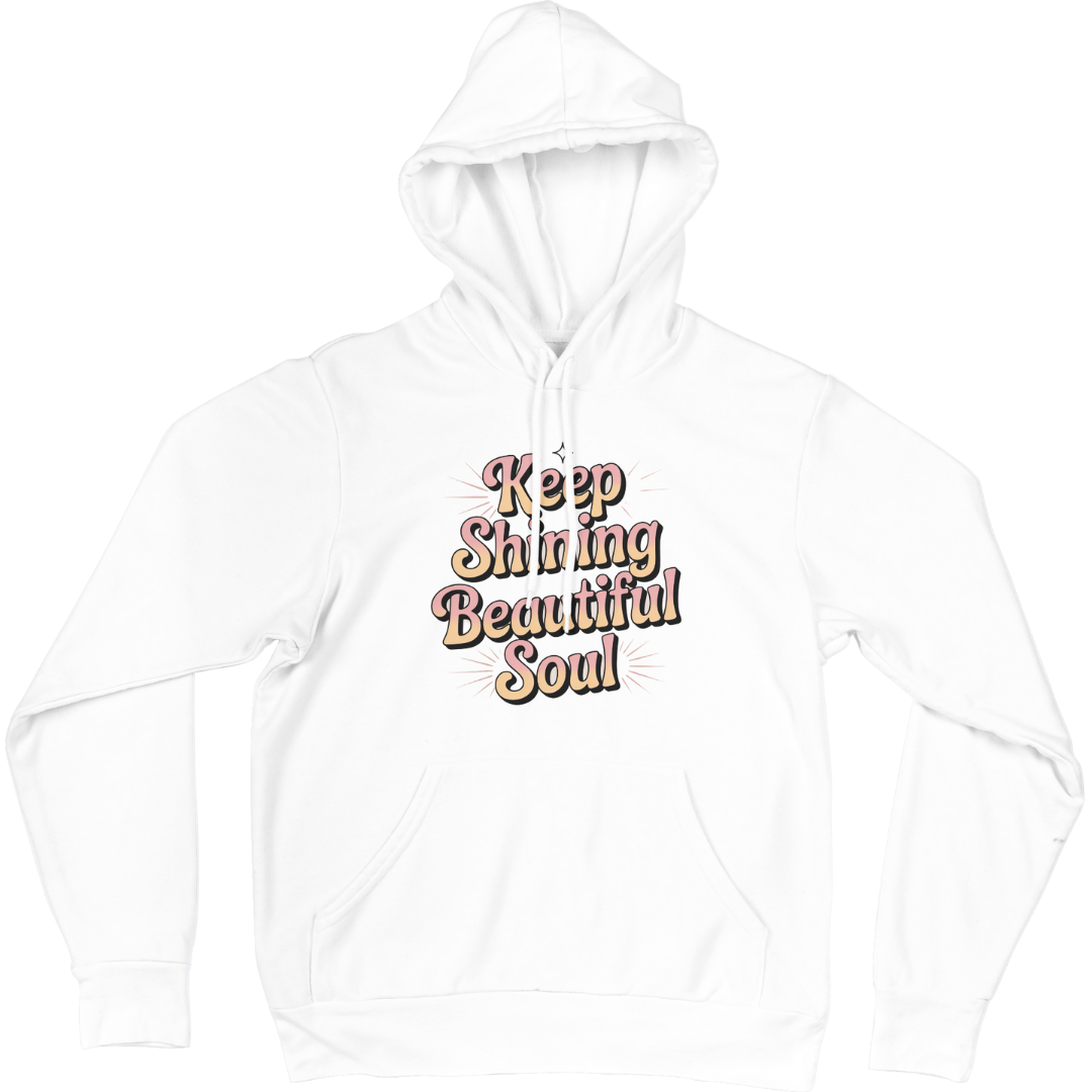 خامة ميلتون 100%قطن "Keep Shining Beautiful Soul"هودى