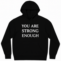 الأسود خامة قطن 100% ميلتون  "Be Brave – You Are Strong Enough" هودى