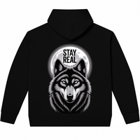 تصميم جريء بلمسة قوة Stay Real – هودي